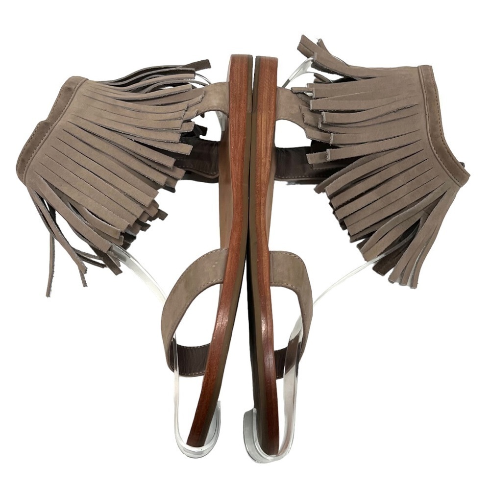 Kate Spade Alex Taupe Suede Fringe Sandals Women’s 9 - Picture 9 of 12